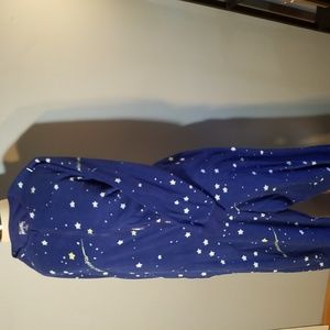 NICK & NORA Footed ONESIE S Blue Fleece with Stars